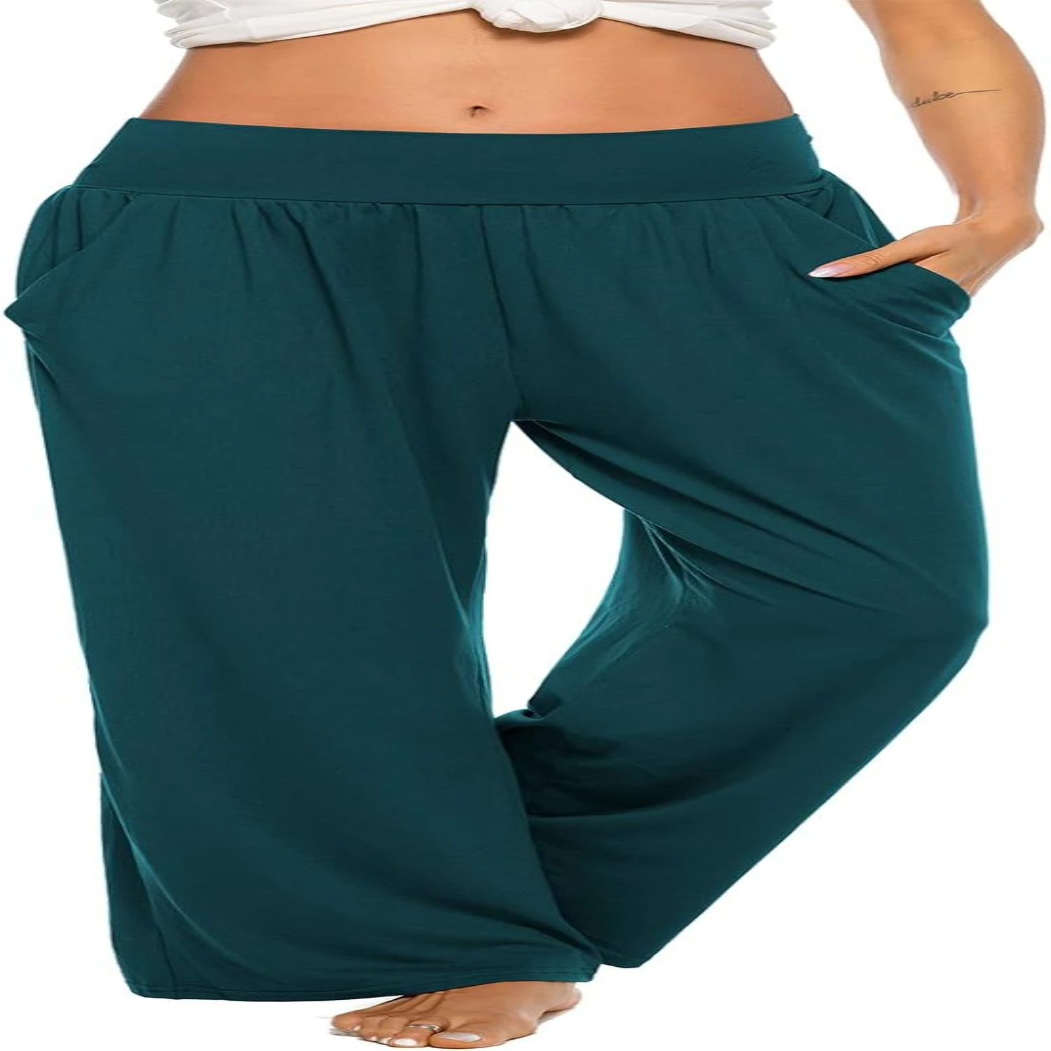 Cozy and Stylish ZJCT Womens Wide Leg Lounge Joggers Pants with Pockets for Ultimate Comfort during Yoga Casual Activities