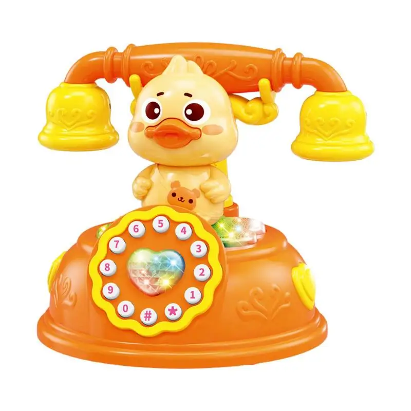 

Creative Early Education Kids Plaything Telephone Toy Cartoon Music Learn Simulated Landline Children Enlightenment Brain Toys