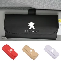 car sun visor storage box storage bag glasses sunglasses case holder for peugeot 308 20142021 ii iii t7 t9 308 sw logo