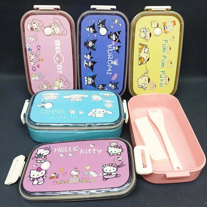 

Sanrio My Melody Cinnamoroll Kuromi Hello Kitty Bento Box Lunch Containers Chopsticks Dishwasher Microwave Safe Food Container