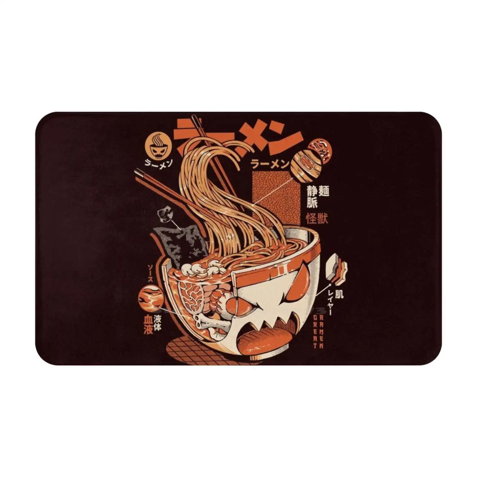 Отличные рамен из черного рентгена! Мягкий автомобильный домашний коврик