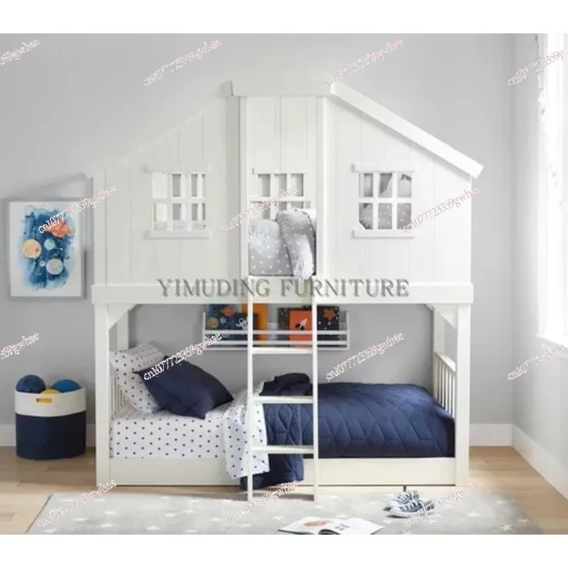 Детская двухъярусная кровать из массива дерева верхняя и нижняя высокий низкий