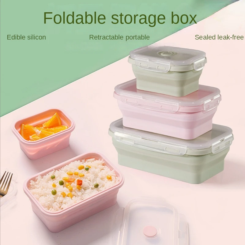 

Silicone Collapsible Food Storage Containers with Lids Lunch Box Bento Box BPAfree Kitchen Pantry Organization Microwave Freezer