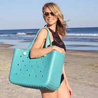 new fashion women eva soft basket shoulder bag for ladies large capacity beach vacation shopping use waterproof casual handbag