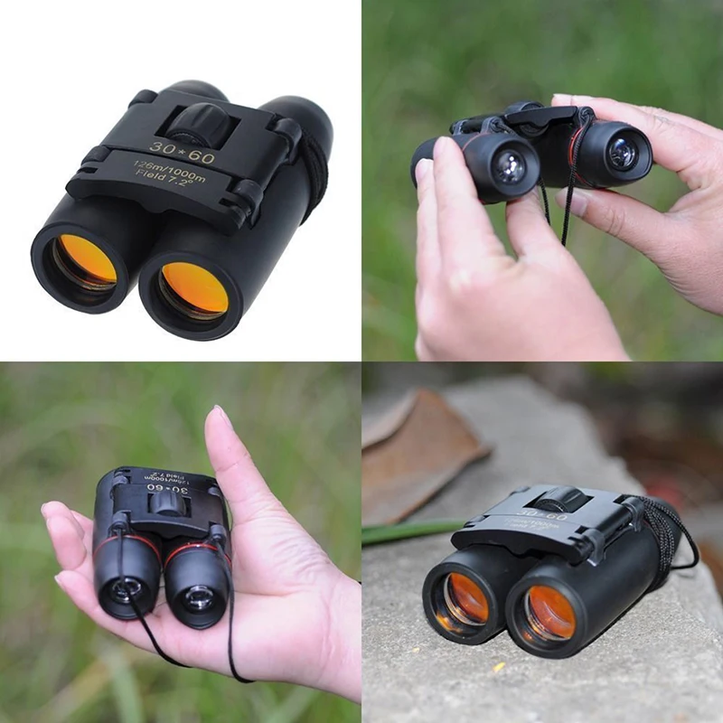 

30x60 HD Telescope Long Range Folding Binoculars with Low Light Night Vision Good Gift for Child Outdoor Bird Watching Camping