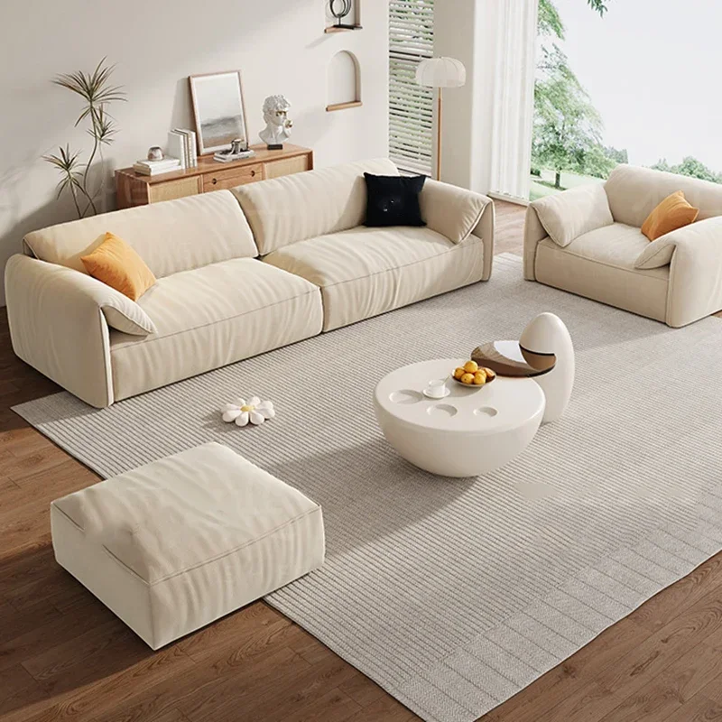 Простые диваны для гостиной кресла отдыха диван маленькой квартиры кремовый