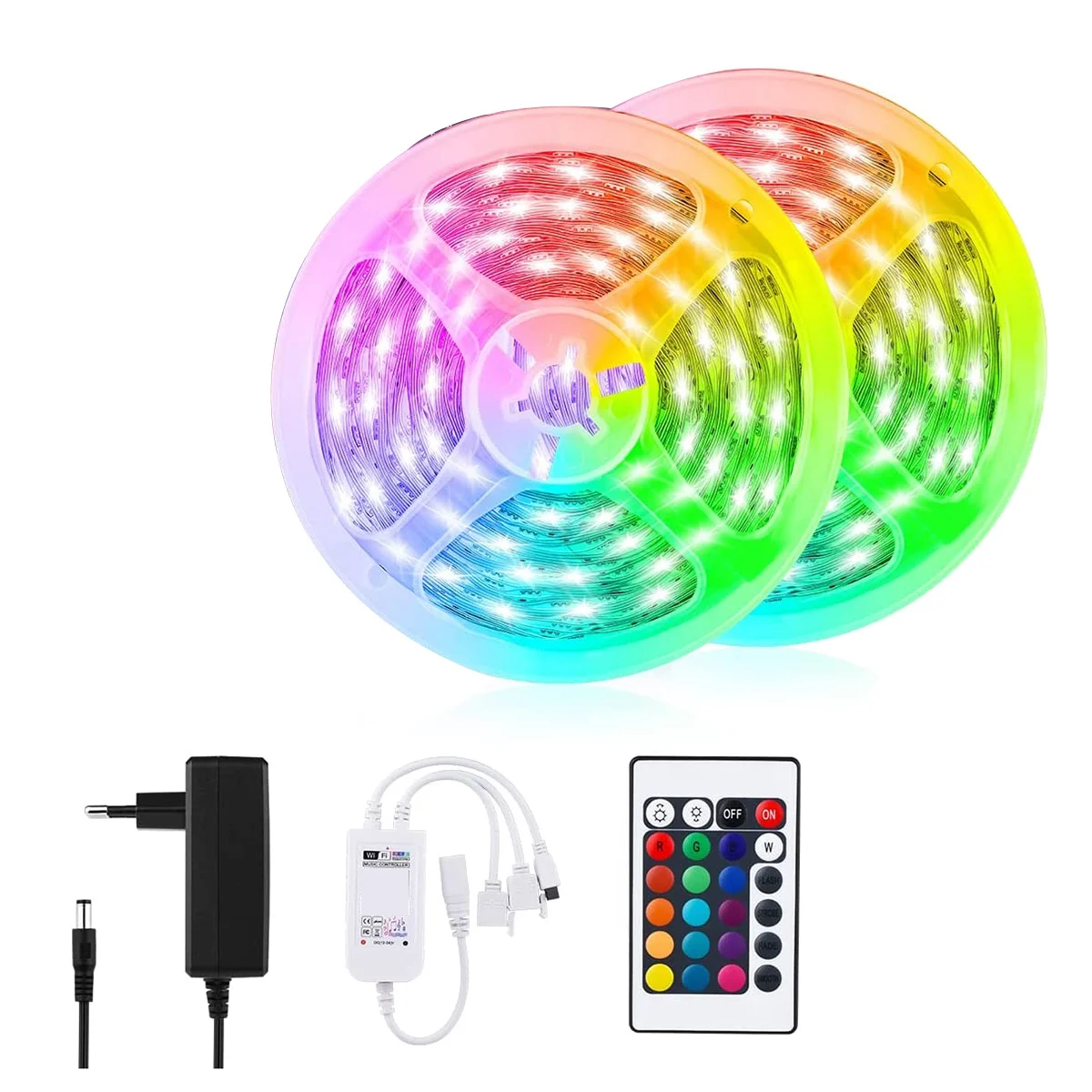 

20M 360 LED Strip Smart LED Fairy Lights Bluetooth App Control Colour Changing Music Sync LED Strips EU Plug