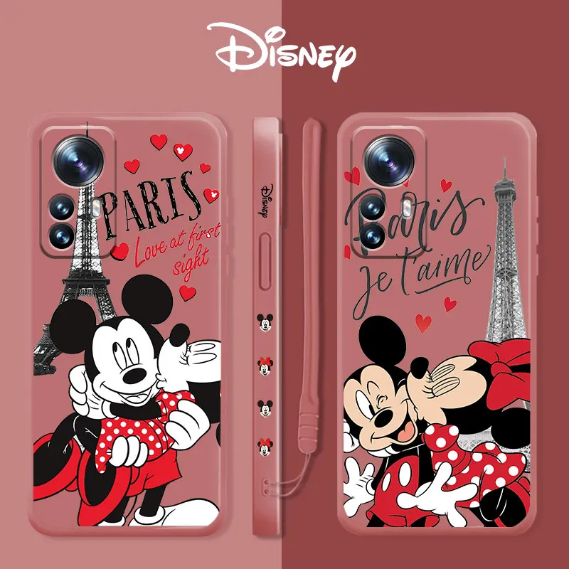 

Thin Shell Liquid Case for Xiaomi Mi 10T Pro 11T 11 Lite X3 NFC M3 Disney Mickey Minnie Paris Eiffel Tower Silicone Celular