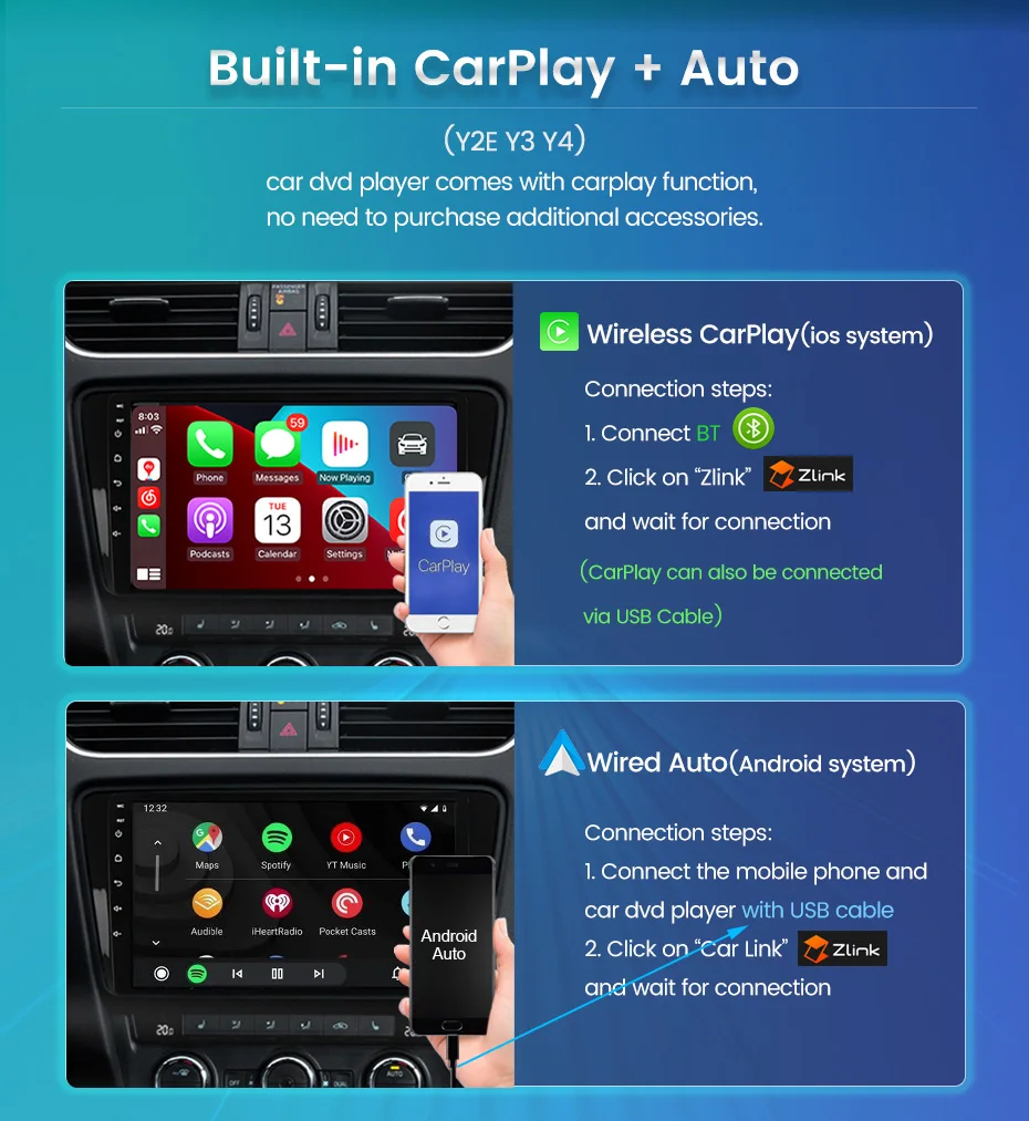 Автомагнитола Carplay для Ford Focus 3 Mk 2011-2015 мультимедийный видеоплеер 2DIN Android 11 8 + 128G 9