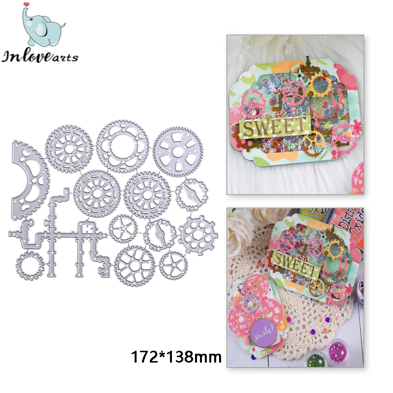 

InLoveArts Gear Metal Cutting Dies Cuts Pipeline Scrapbooking Craft Photo Card Making Embossing Decorative DIY Stencils New 2022