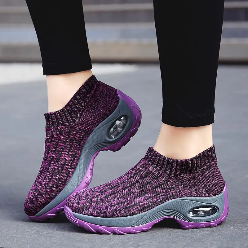 

slipon knit Sports Sheakers Tenis Cute Women's Sneakers 2022 Best Selling And Best Quality Sport Sneakers Run Shoes Women Trnis