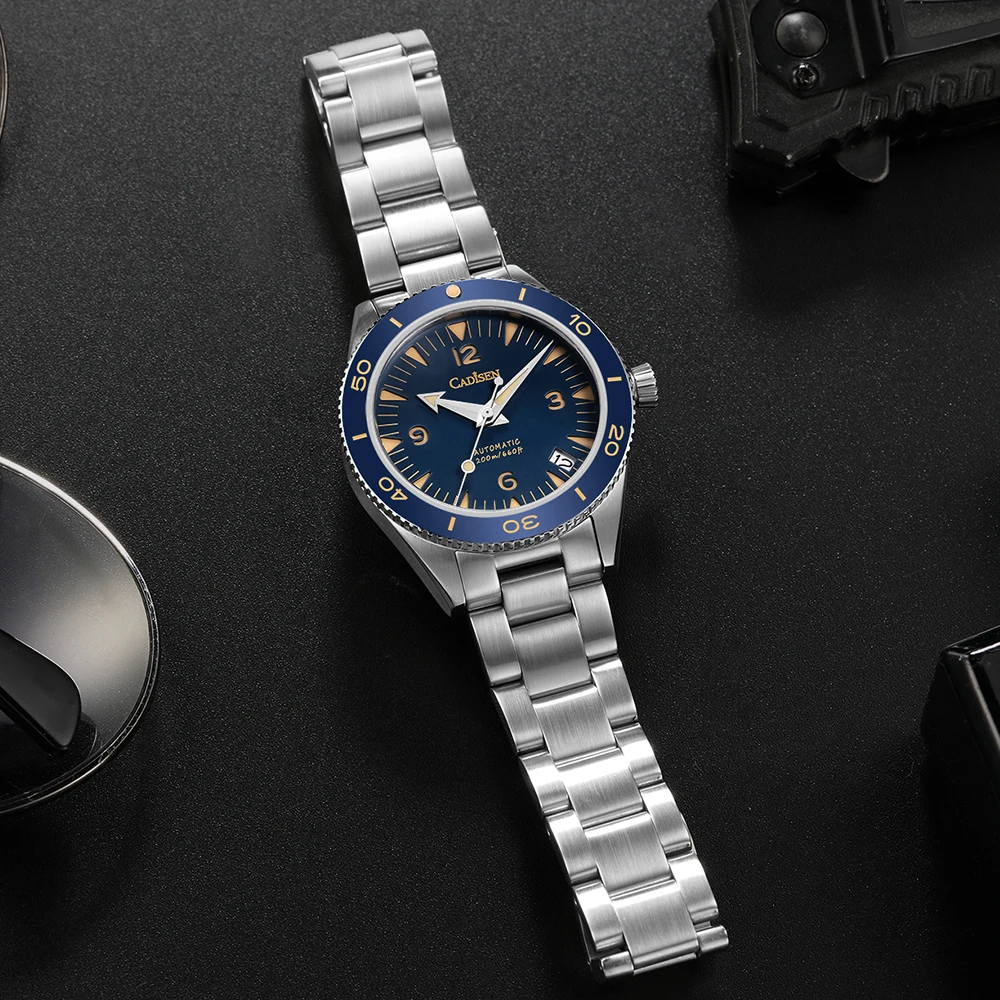 CADISEN 38mm Men Automatic Mechanical Watches Top Brand Sapphire C3 Luminous 200m Waterproof 2022 New Clock Reloj Hombre enlarge