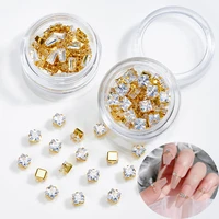 50pcslot sparkle nail rhinestones water drop square zircon claw diamonds nail charms flatback diamonds jewelry nail decorations