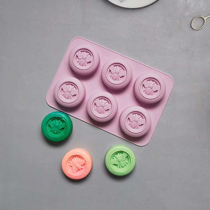 Силиконовые формы с 6 отверстиями круглые пчелы самодельные Ароматические мыла