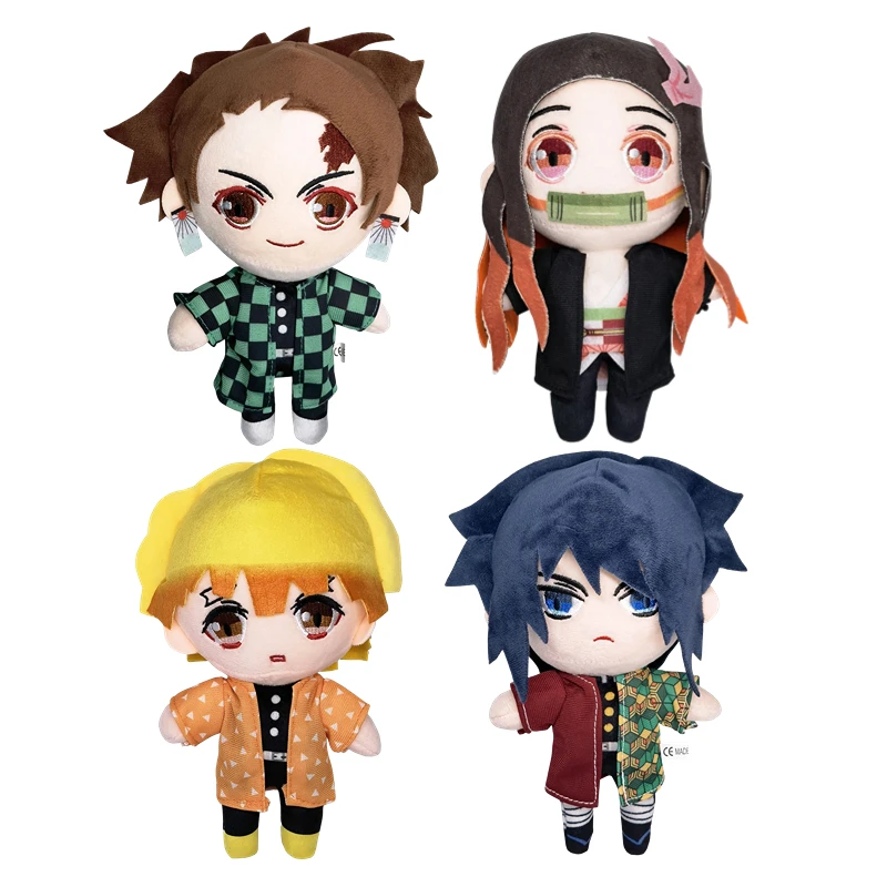 

20cm New Devil's Blade Anime Plush Stuffed Toys Anime Figure Kawaii Cute Dolsl Demon Slayer Doll Tanjirou Nezuko Kids Gift Decor