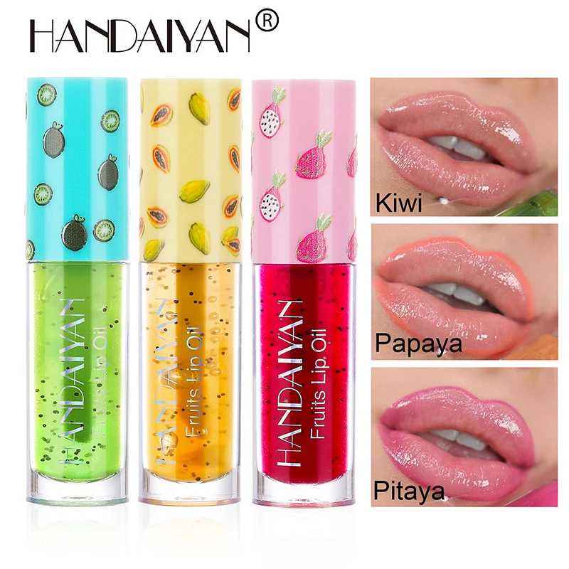 

Fruit Smell Lip Oil Lip Plumping Gloss Kiwi Papaya Moisturizing Transparent Lip Care Plumper Gloss Cute Korean Makeup for Girls
