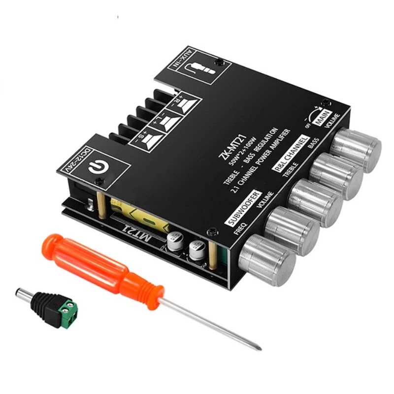 Цифровой усилитель мощности Bluetooth 100 каналов 50 Вт x2 + 2 1