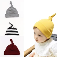 autumn and winter childrens hat baby leisure sleeve cap childrens hat warm double wall cute solid color pull hat gift