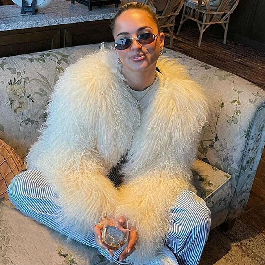 Зимние куртки из натурального меха женская куртка овчины тибетское пальто