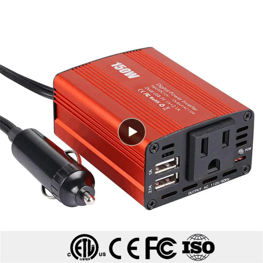 

150w Multi-function Transformer Convert Portable Auto Charger Converter Adapter With Dual Usb Car Power Inverter Car Accessories