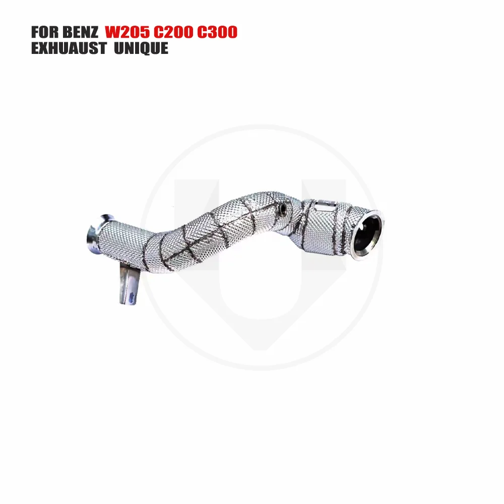 

UNIQUE Exhaust System High Flow Performance Downpipe for Mercedes Benz W205 C200 C260 C300 2020~ With Catalytic Converter Header