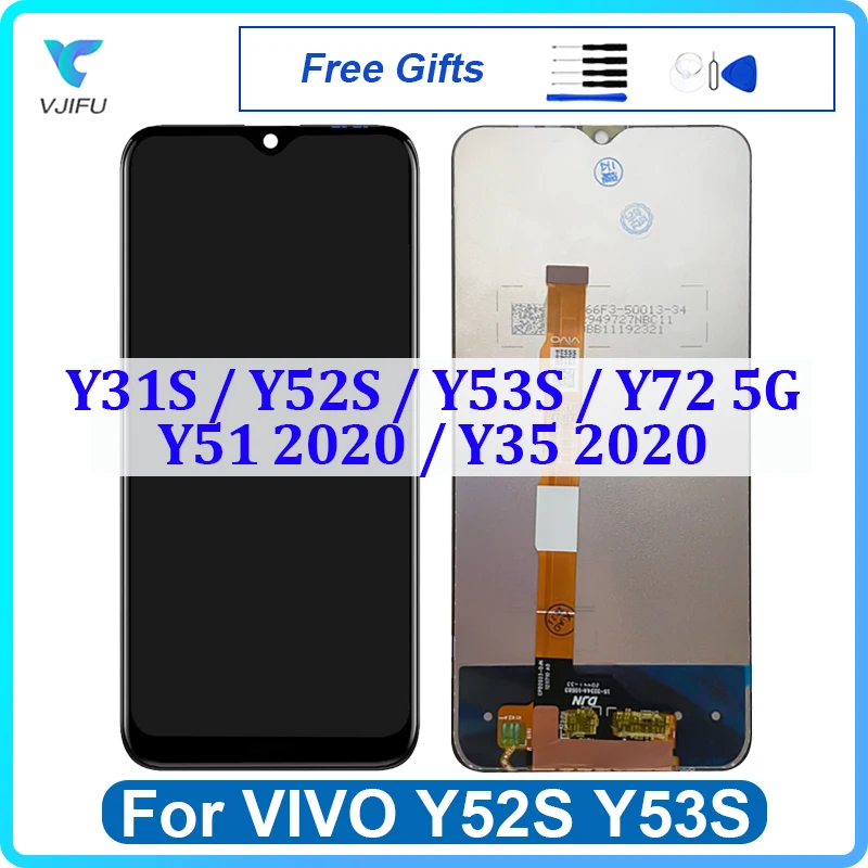 Оригинальный экран 6,58 дюйма для VIVO Y52S Y53S 4G Y72 5G, ЖК-дисплей для VIVO Y51 Y35 2020 iQOO U3 U3X Z3, сменный сенсорный дигитайзер