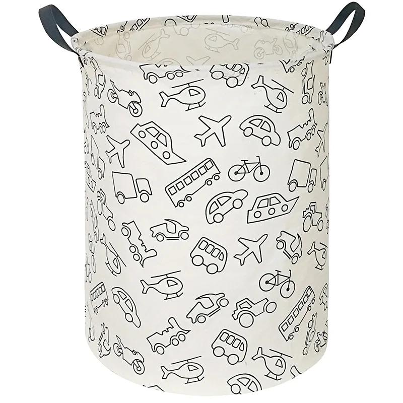 

Cartoon Laundry Basket Round Dirty Clothes Toys Folding Bucket Anti-dust Big Waterproof Storage Laundry Bags for Dirty Clothes