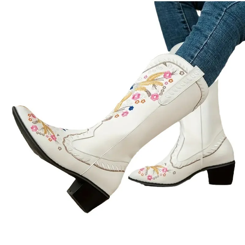 Pointy Boot Women Shoes Autumn Luxury Designer Winter Footwear Boots-Women Rivets Pointe Ladies Fashion 2024 Rubber Med Mid