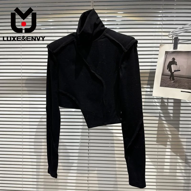 

Роскошный и ENVY однотонный вязаный пуловер неправильной формы, женский свободный свитер с высоким воротником и длинным рукавом, весна 2023, 11p0карты