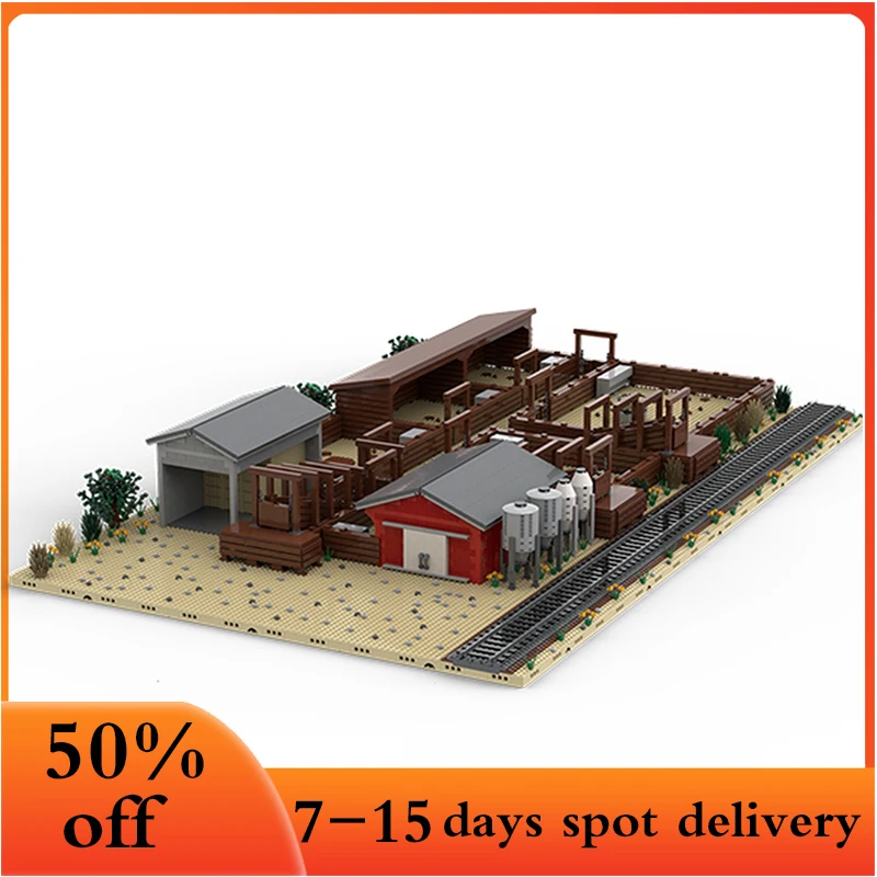 

9175pcs Railroad Stock Yard MOC-131286 Building Blocks Customized MOC Bricks Street view Birthday Children Christmas Toys Gifts