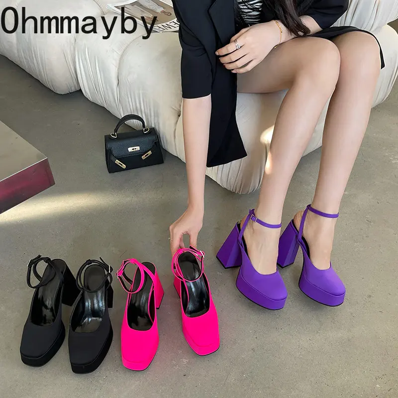 

Sexy Platform Women Heel Sandals Thick Heels For Summer Wedding Party Dress Pumps Ladies Night Pole Dance Sandalias Shoes