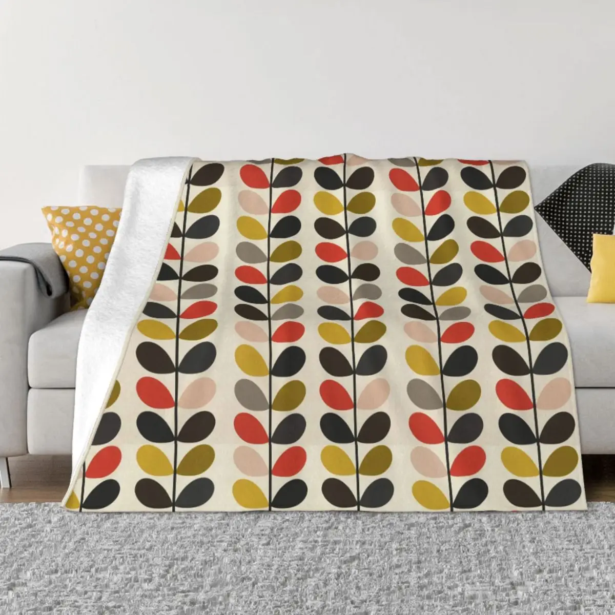 

Orla Kiely Multi Stem Blankets Breathable Soft Flannel Winter Flowers Floral Abstract Throw Blanket for Couch Car Bedding