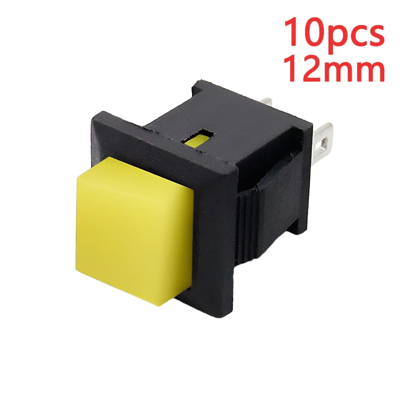 

10 шт. DS-430 квадратный самосброс переключатель питания без блокировки 2-контактный 3A 125VAC многоцветный пластиковый корпус защелкивающиеся переключатели