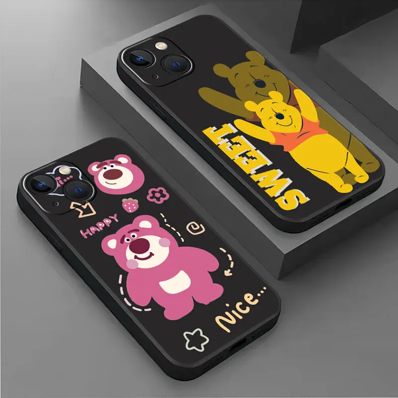 

Phone Soft Case For iPhone 14 13 12 11 Pro Max XS Max XR X 7 8 6 6S 5 5S 14 Plus 12 Mini SE Black Cover Happy Winnie The Pooh