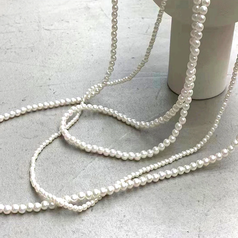 

MASA 2022 New Classic Shiny Silver Color Pearl Plastic Adjustable Necklace for Woman Wedding Engagement Party Female Jewelry