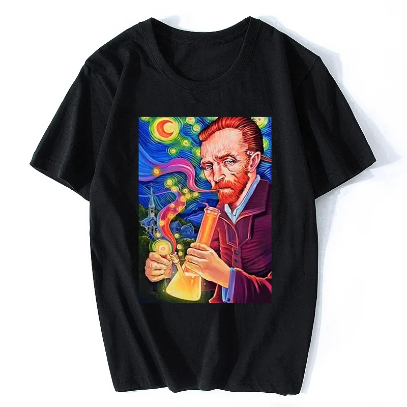 Футболка мужская с круглым вырезом рубашка принтом Бонг трава одиннадцать