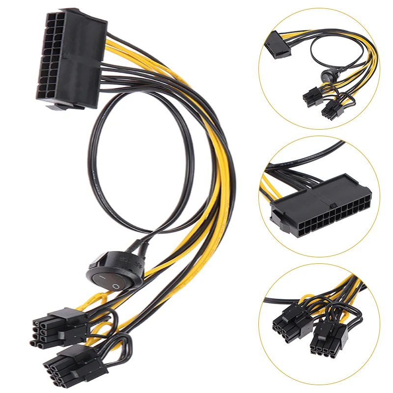 

Кабель питания PCI Express 24 Pin на Dual 8 (6 + 2) Pin PCIE, графическая видеокарта, графическая карта, адаптер, видеокарта, сплиттер питания, кабель