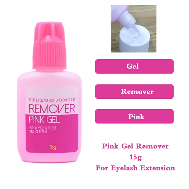 1 Bottle Remover for Eyelash Extensions Glue Clear Pink Gel Liquid 15g Adhesive Korea Health Makeup Tools Lava Lashes Beauty 1