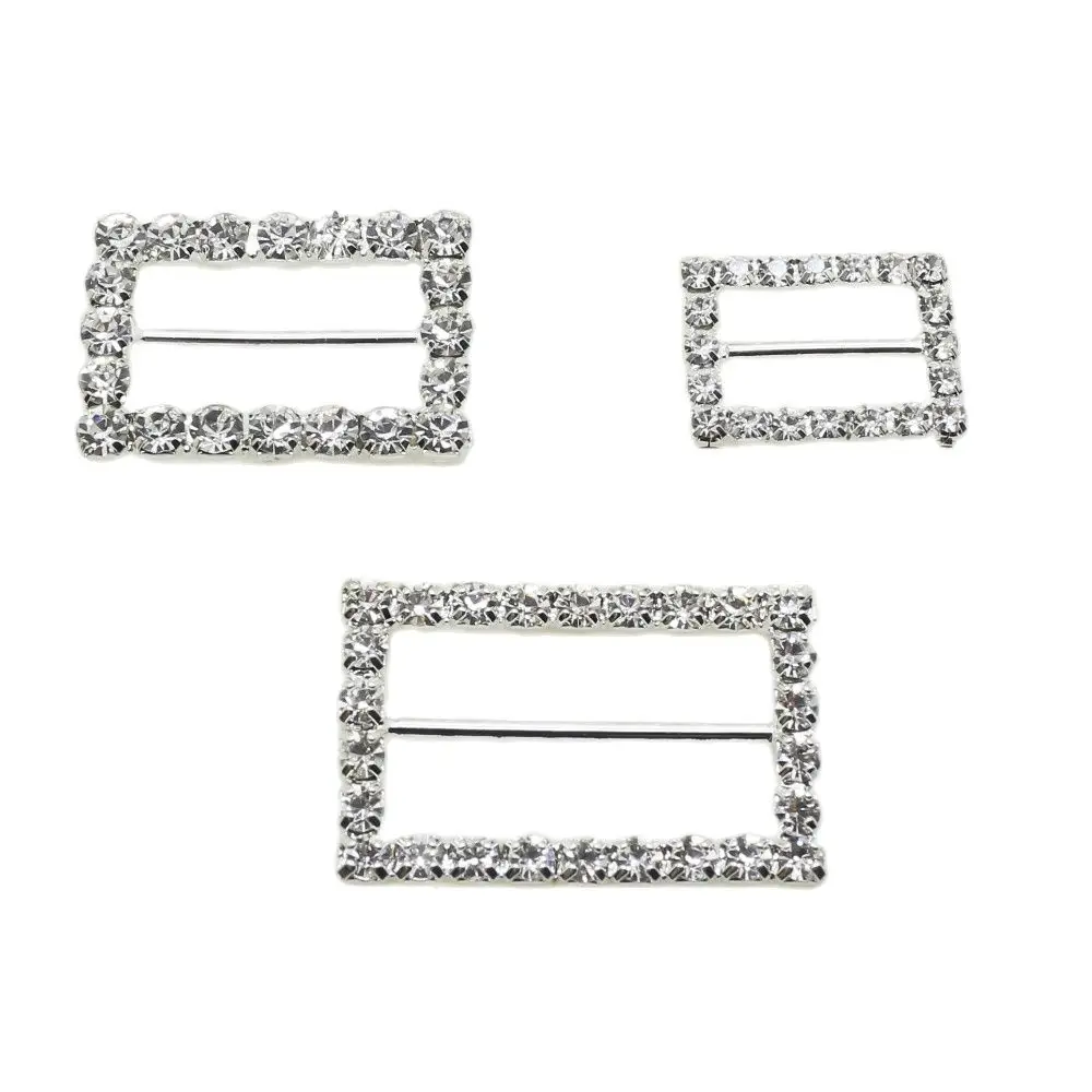 

Прямоугольные стразы пряжки 10 шт./лот Сделай Сам лента для приглашений слайдер для свадебного декора декоративные аксессуары