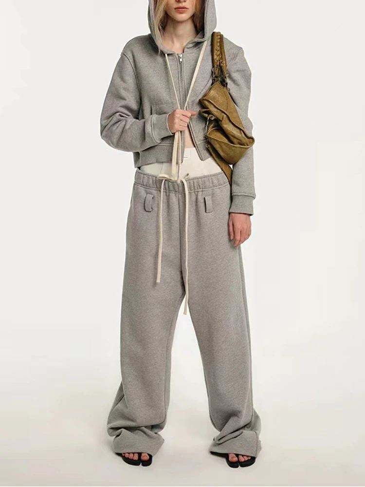 Свободные повседневные брюки на завязках с двойной талией универсальные