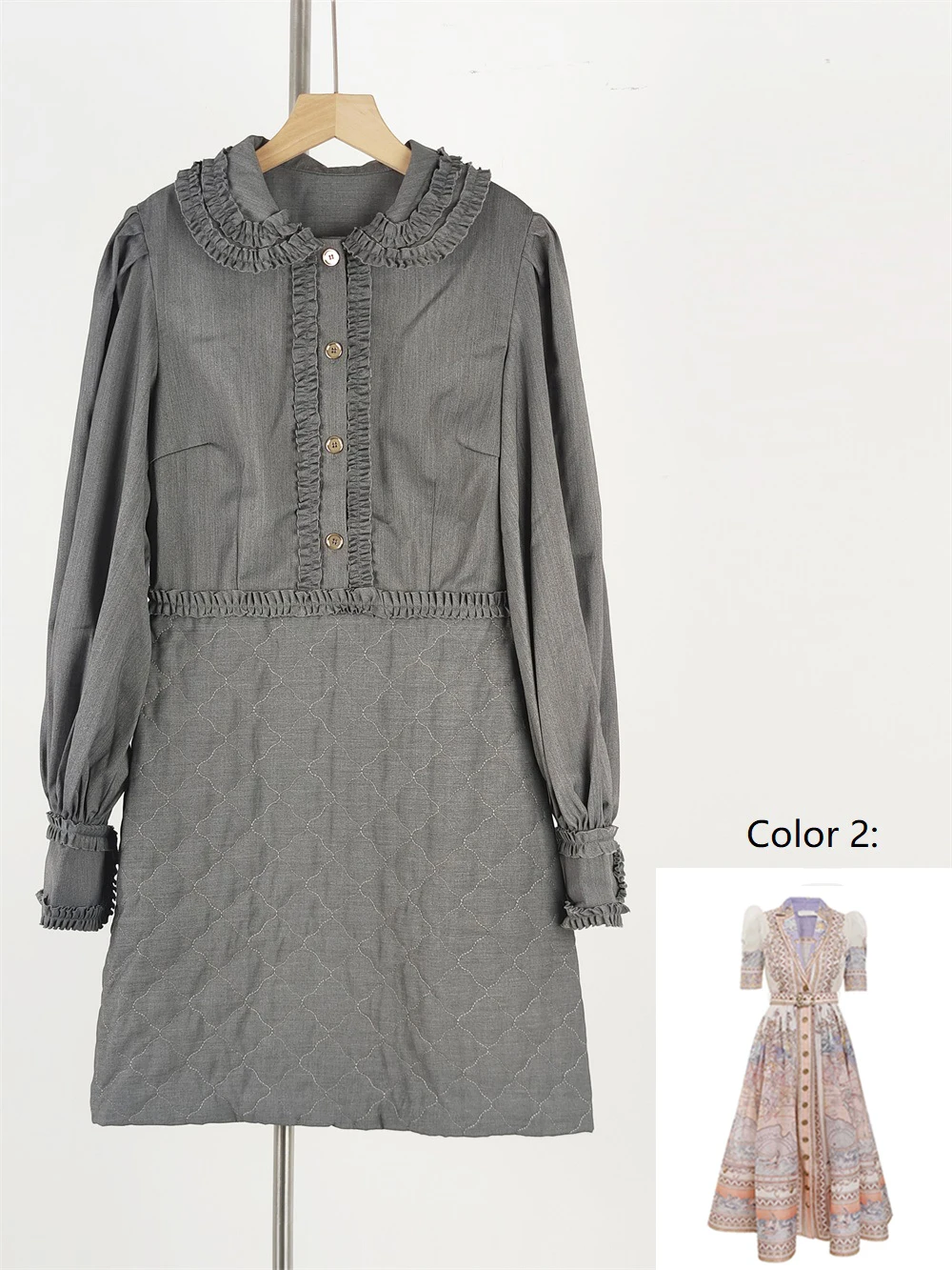 

2023 Newwomen Short Sleeve V-neck Print Belt Midi Long Dress