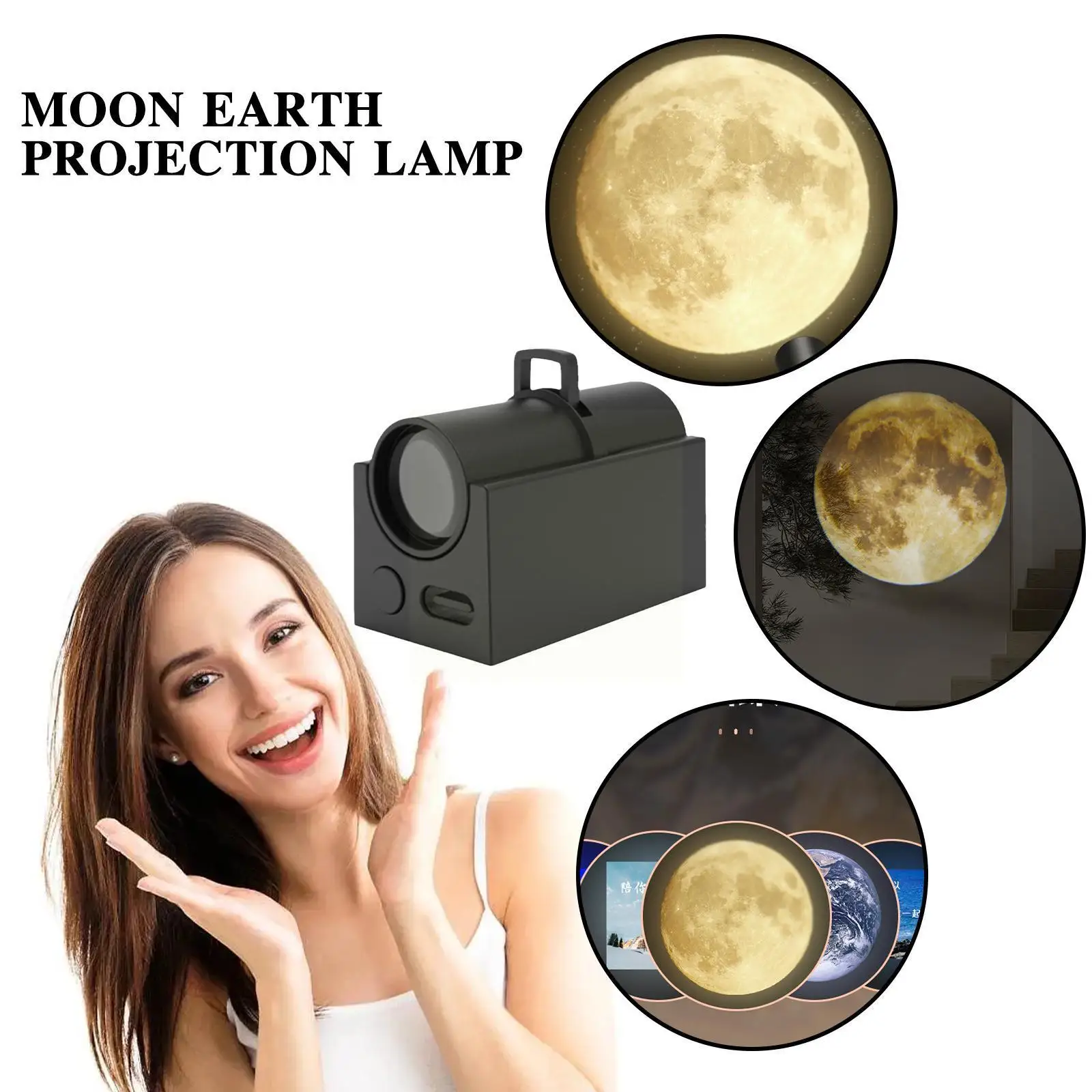 

Charging Moon Lamp Earth Projection Lamp Photo Props Night Lamp Lights Atmosphere Lamp Creative Bedroom Children's J9F4