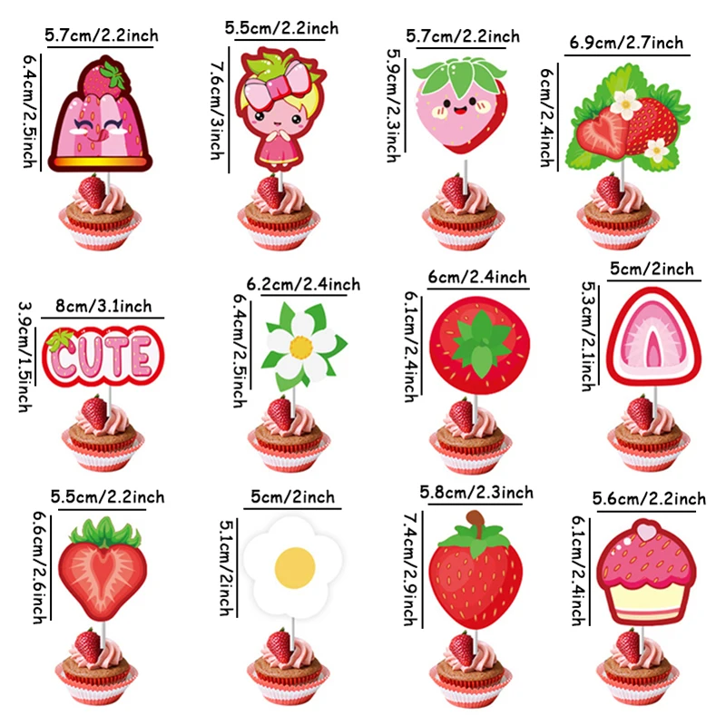 

Набор одноразовой посуды с клубникой для дня рождения