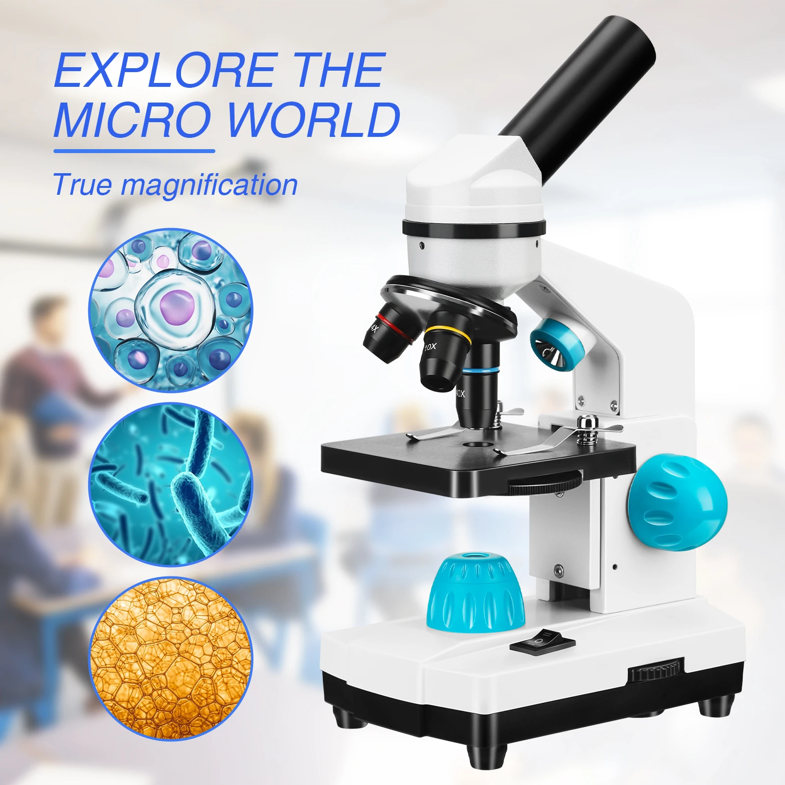 

100X-2000X Microscope For Kids Students Adults With Slides Kit Professional School Laboratory Home Biological Education