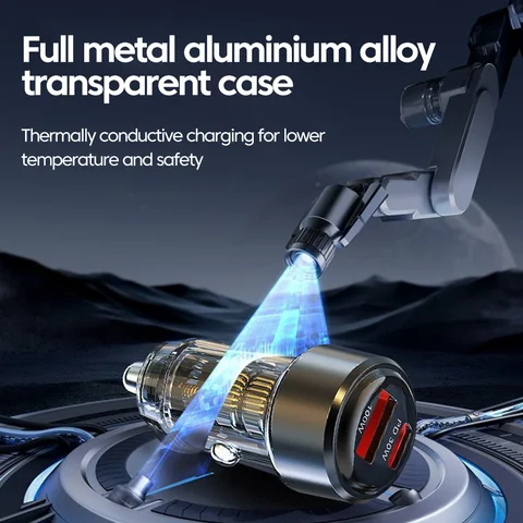 Автомобильное зарядное устройство USB 100 Вт, быстрая зарядка для OPPO Huawei Xiaomi PD30W, автомобильное зарядное устройство типа C для iPhone 16 15