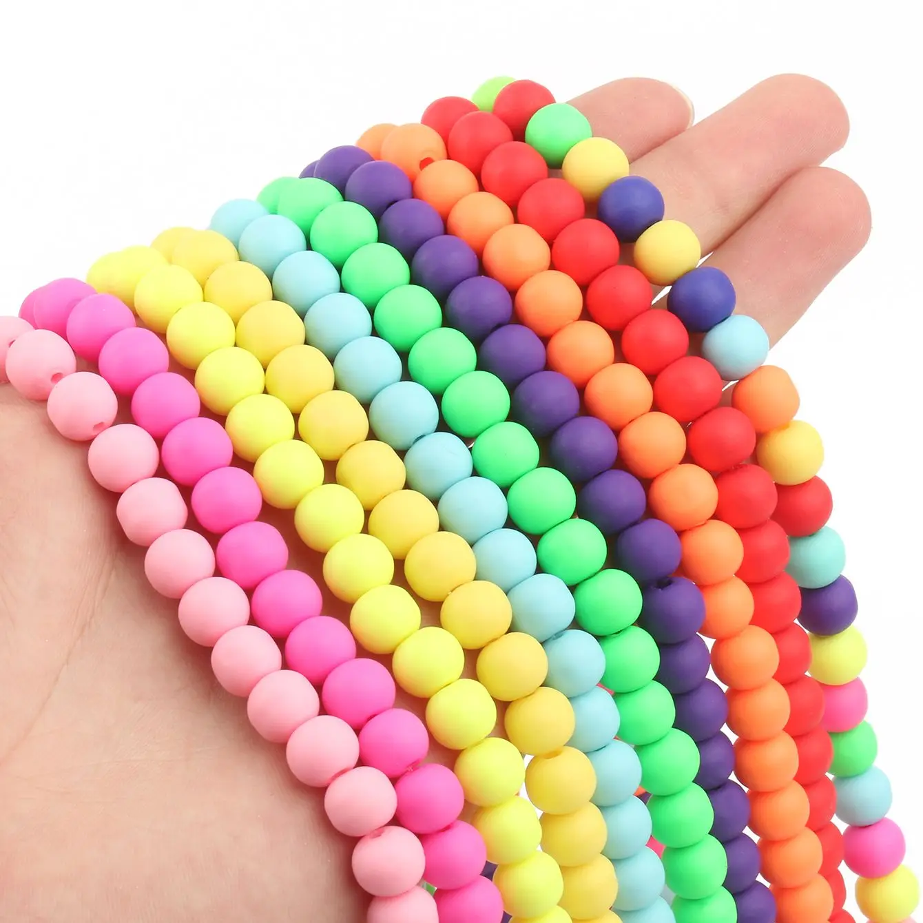 

8x7mm 15 Color Polymer Clay Beads Round Handmades Loose Spacer Beads For Jewelry Making DIY Necklace Bracelet Accessory