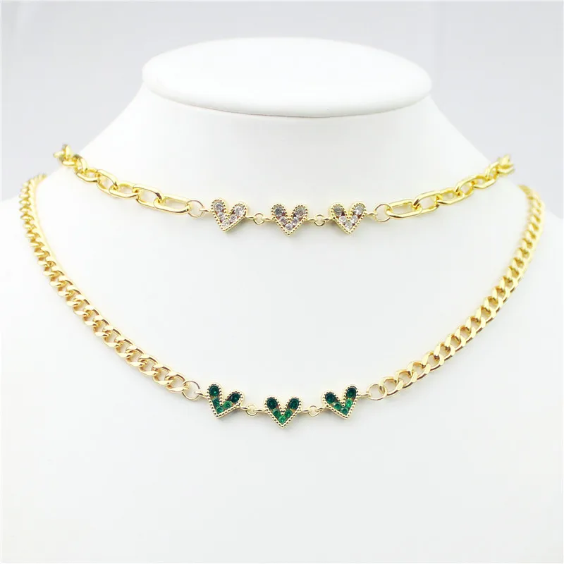 Ожерелье с фианитом в форме сердечка 18 дюймов 10 шт./лот | Ожерелья