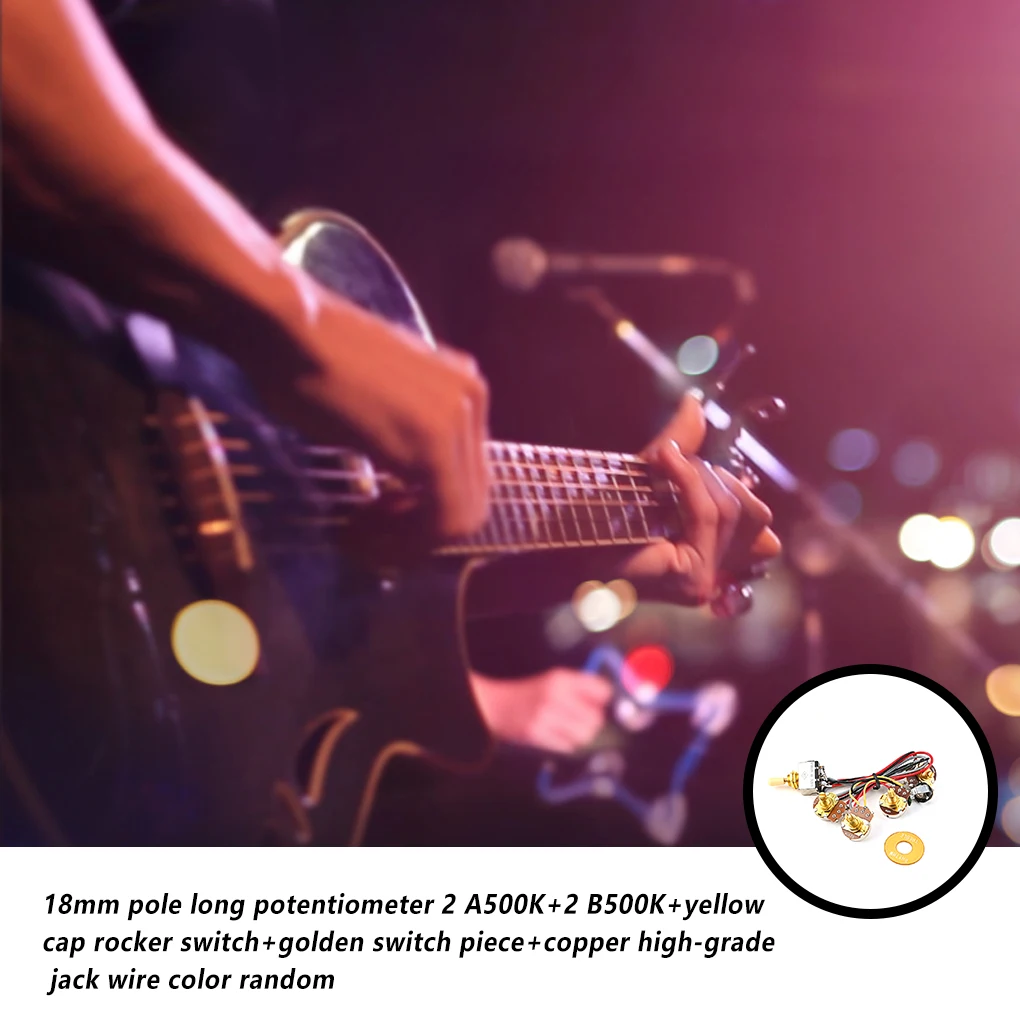 

Switch Electric Guitar Wiring Harness Kit Tone for Guitars Toggle Replaced Parts Fitting Supply Replacement A500k
