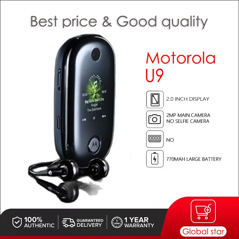Motorola U9 Восстановленный-оригинальный телефон с диагональю 2 0 дюйма МП бесплатная