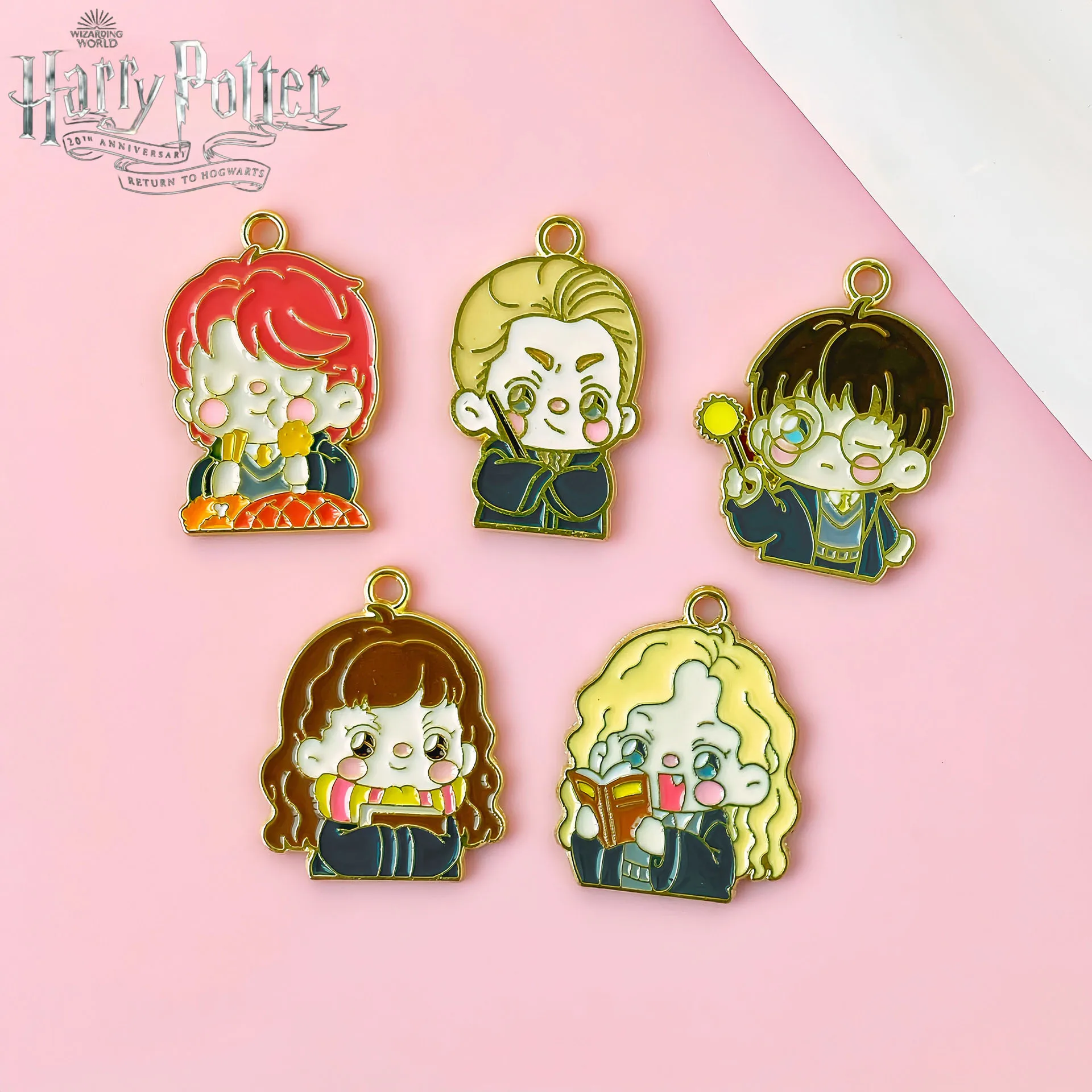 3pcs Harrise Magician Boy Academy of Magic Alloy Drip Oil Jewelry Potter Accessories Diy Pendant Student Bracelet Keychain